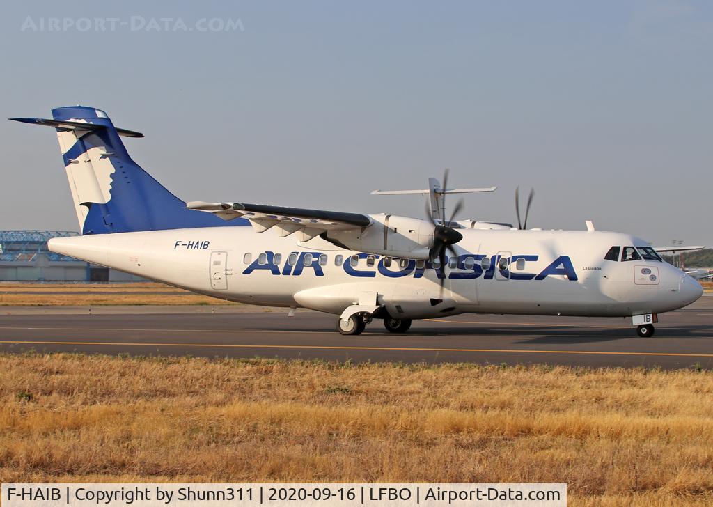 F-HAIB, 2005 ATR 42-500 C/N 637, Taxiing to Airbus factory after landing rwy 14L
