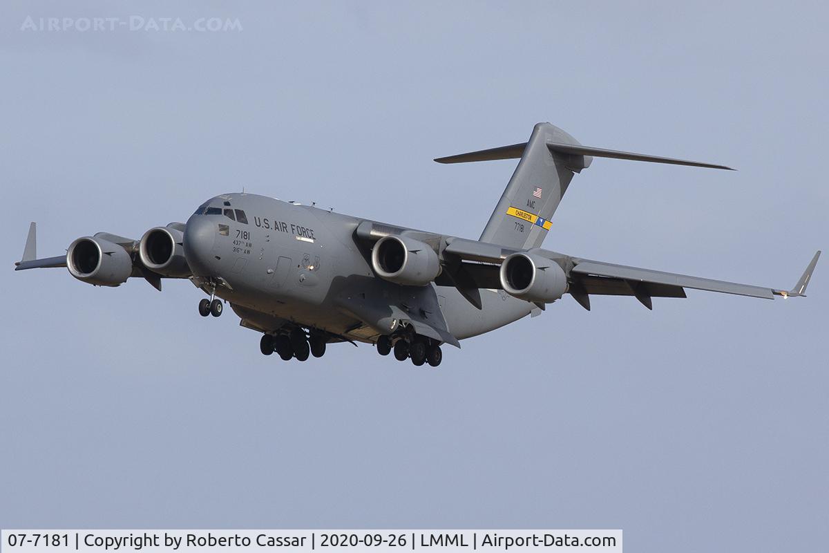 07-7181, 2008 Boeing C-17A Globemaster III C/N F-198 (50199), Runway 31
