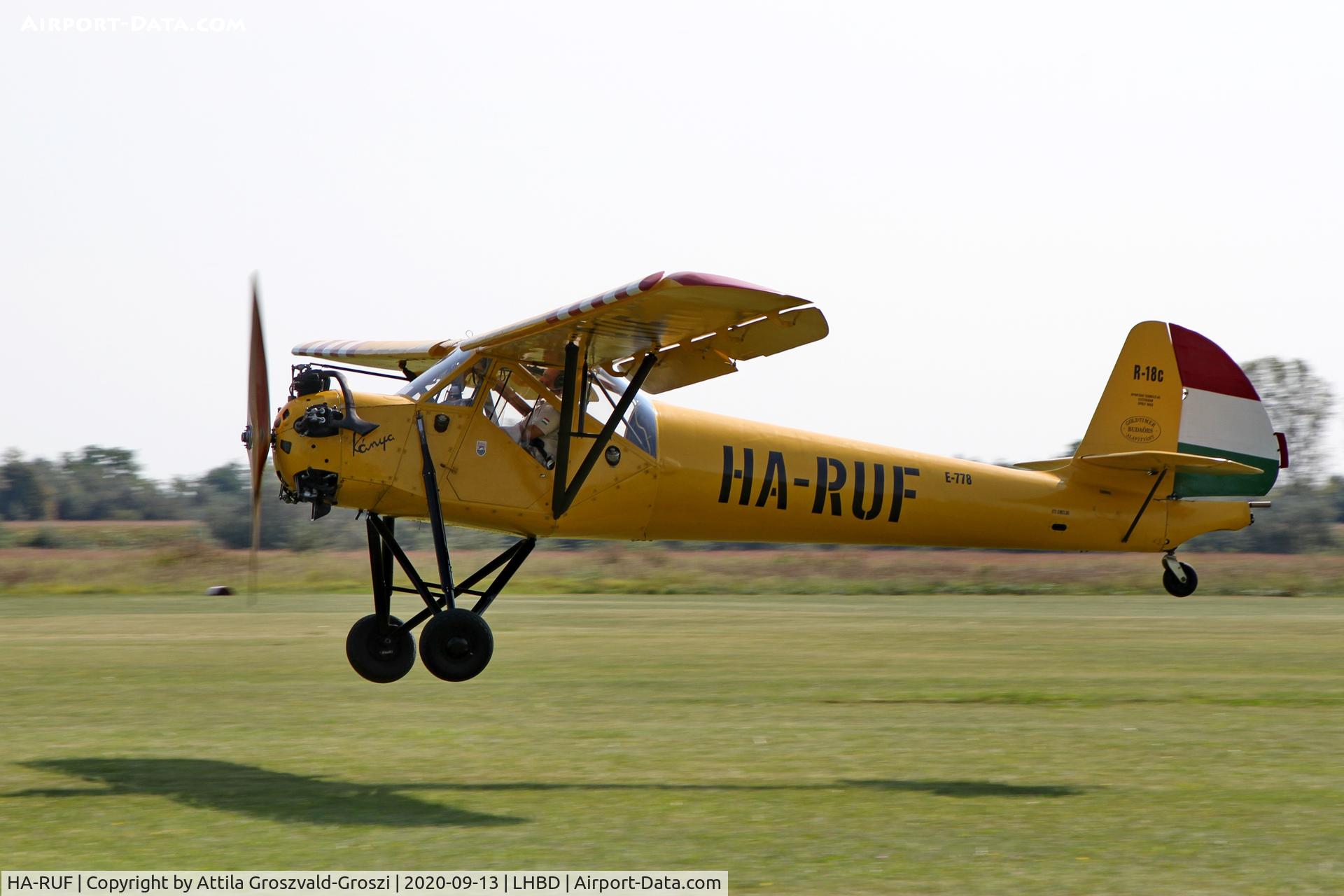 HA-RUF, 1954 Rubik R-18c/1 Kánya C/N E-778, LHBD - Börgönd Airport, Hungary. 2020 Airshow