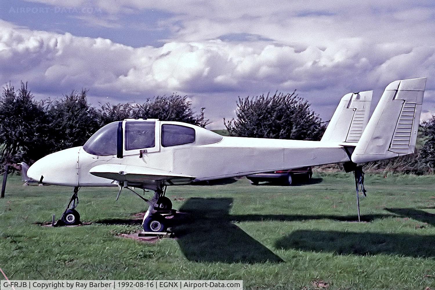 G-FRJB, 1976 Britten Sheriff SA.1 C/N 0001, G-FRJB   Britten SA-1 Sheriff [0001] (East Midlands Airport Aeropark) East Midlands Airport (Castle Donington)~G 16/08/1992. Unmarked and minus engines.
