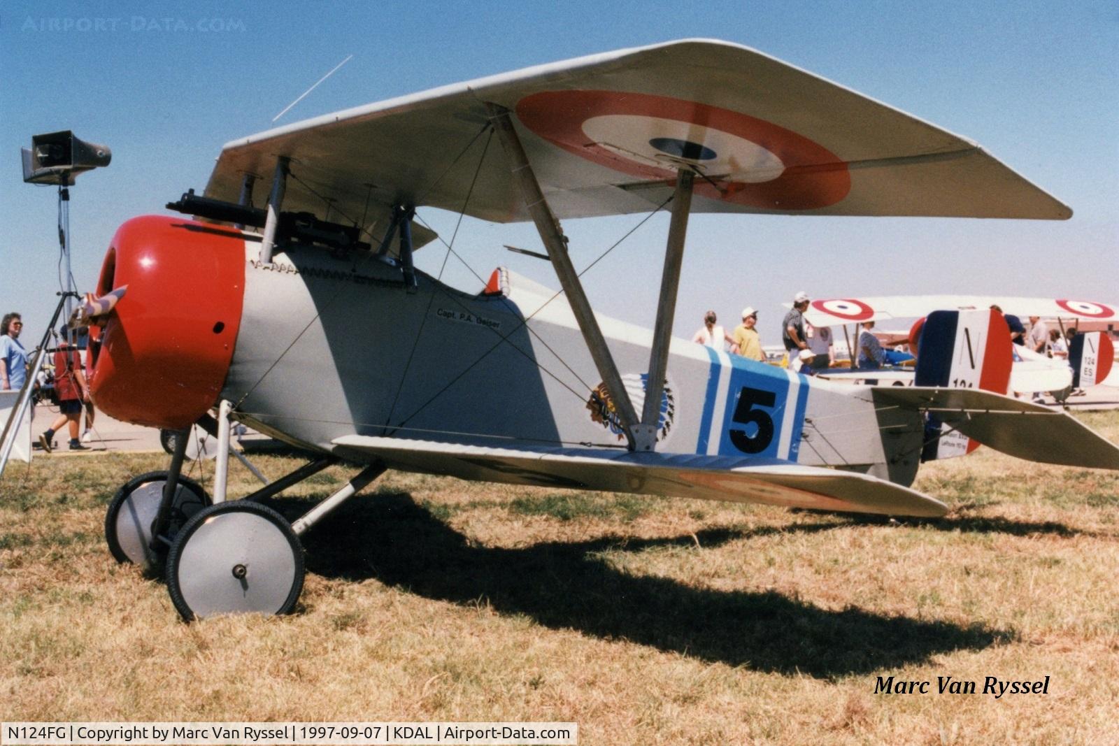 N124FG, 1993 Nieuport 17 Scout Replica C/N 587, Fina Airshow 1997.
