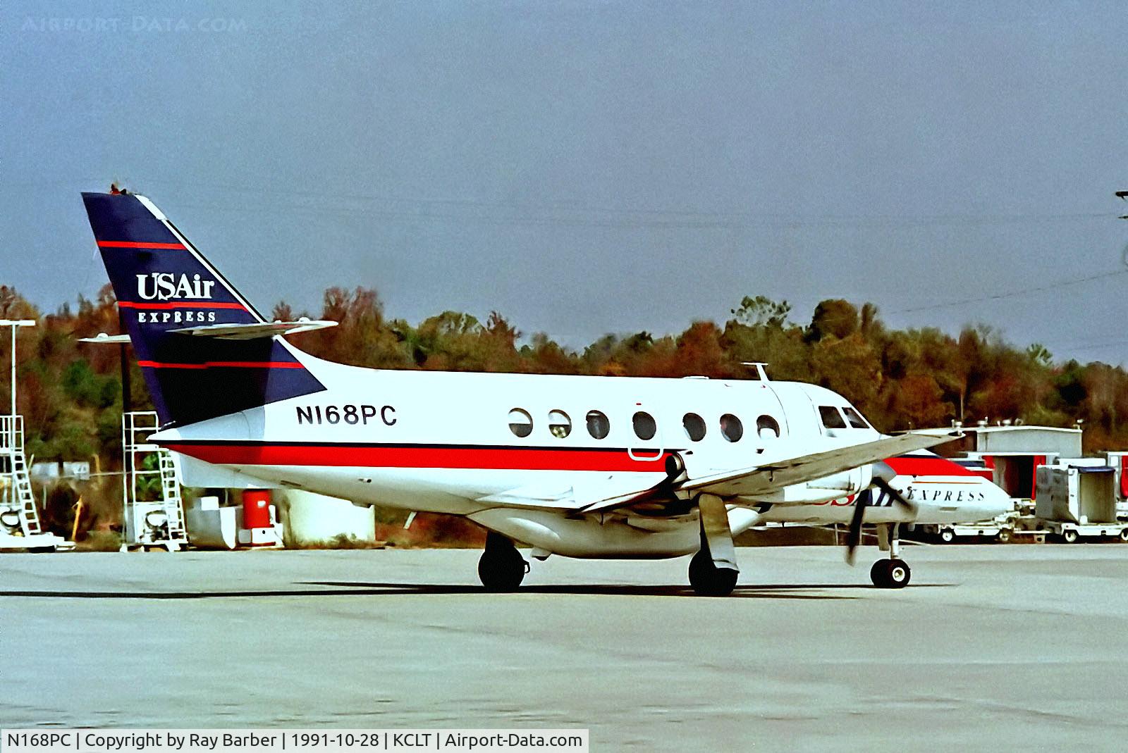 N168PC, 1986 British Aerospace BAe Jetstream 3101 C/N 694, N168PC   BAe Jetstream 3101 [694] (USAir Express) Charlotte-Douglas Int'l~N 28/10/1991