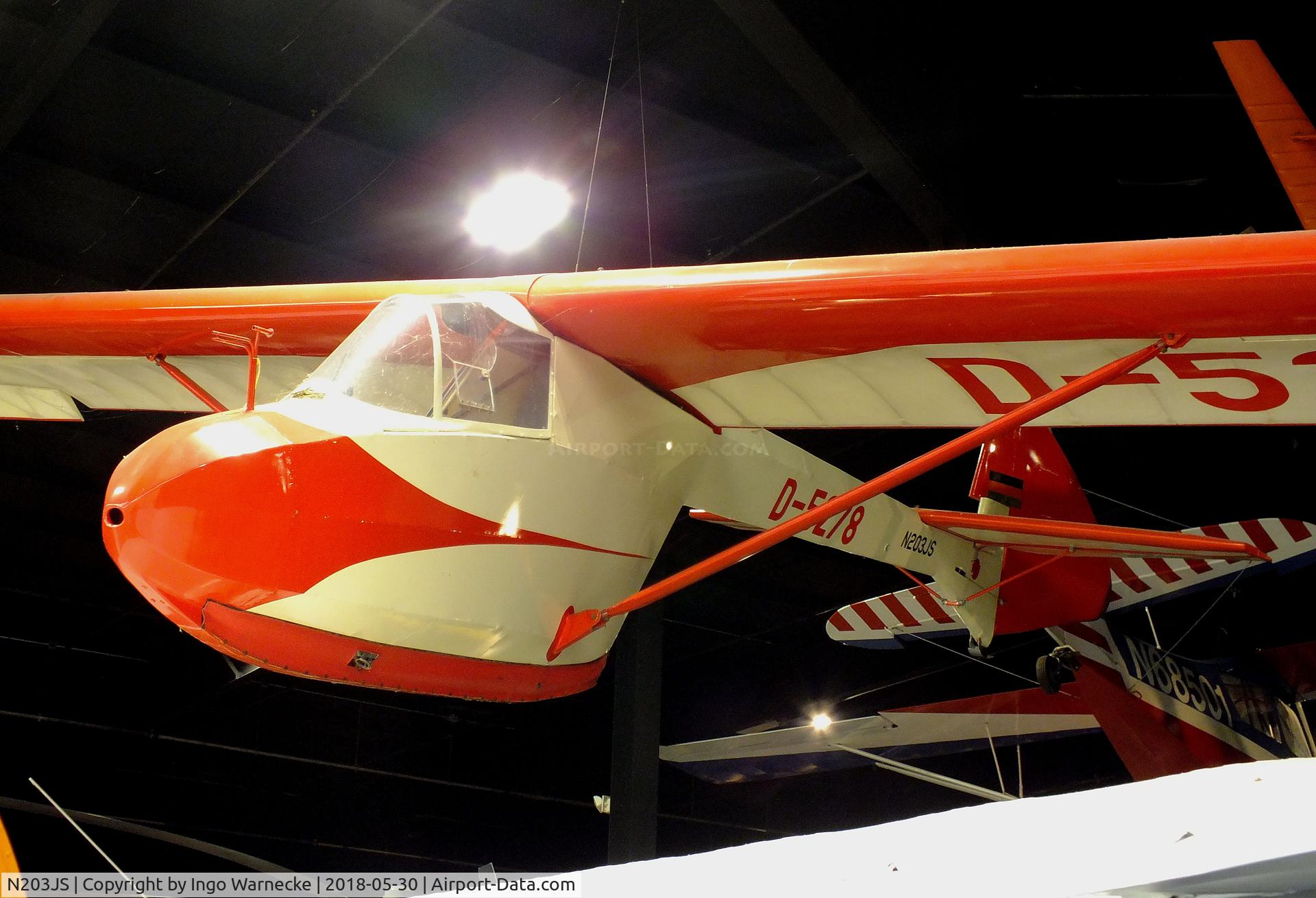 N203JS, 1951 Cumulus 2F C/N 02, Reinhard/Kneschke (Hüffer) Cumulus IIf at the Southern Museum of Flight, Birmingham AL