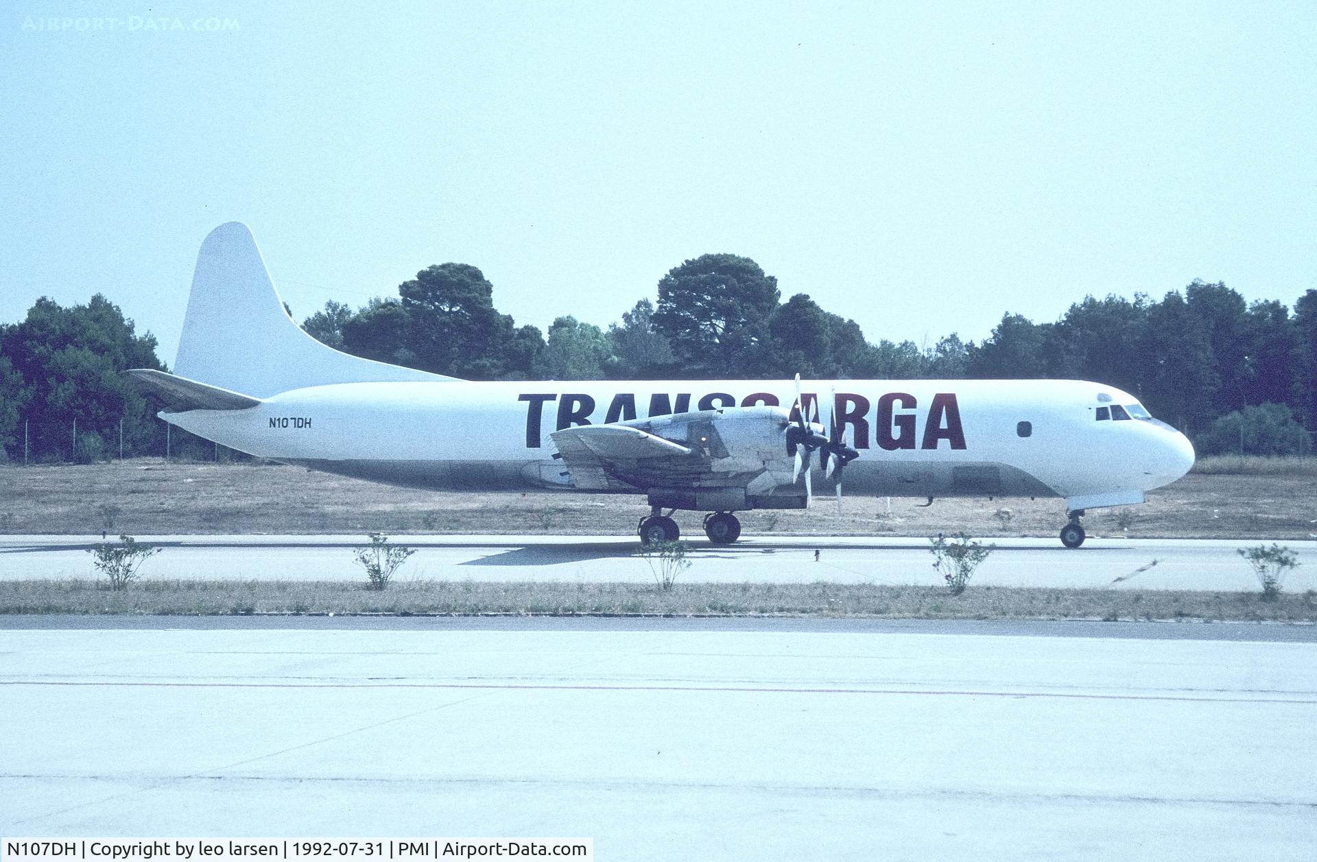 N107DH, 1960 Lockheed L-188A Electra C/N 2013, Palma de Mallorca 31.7.1992
