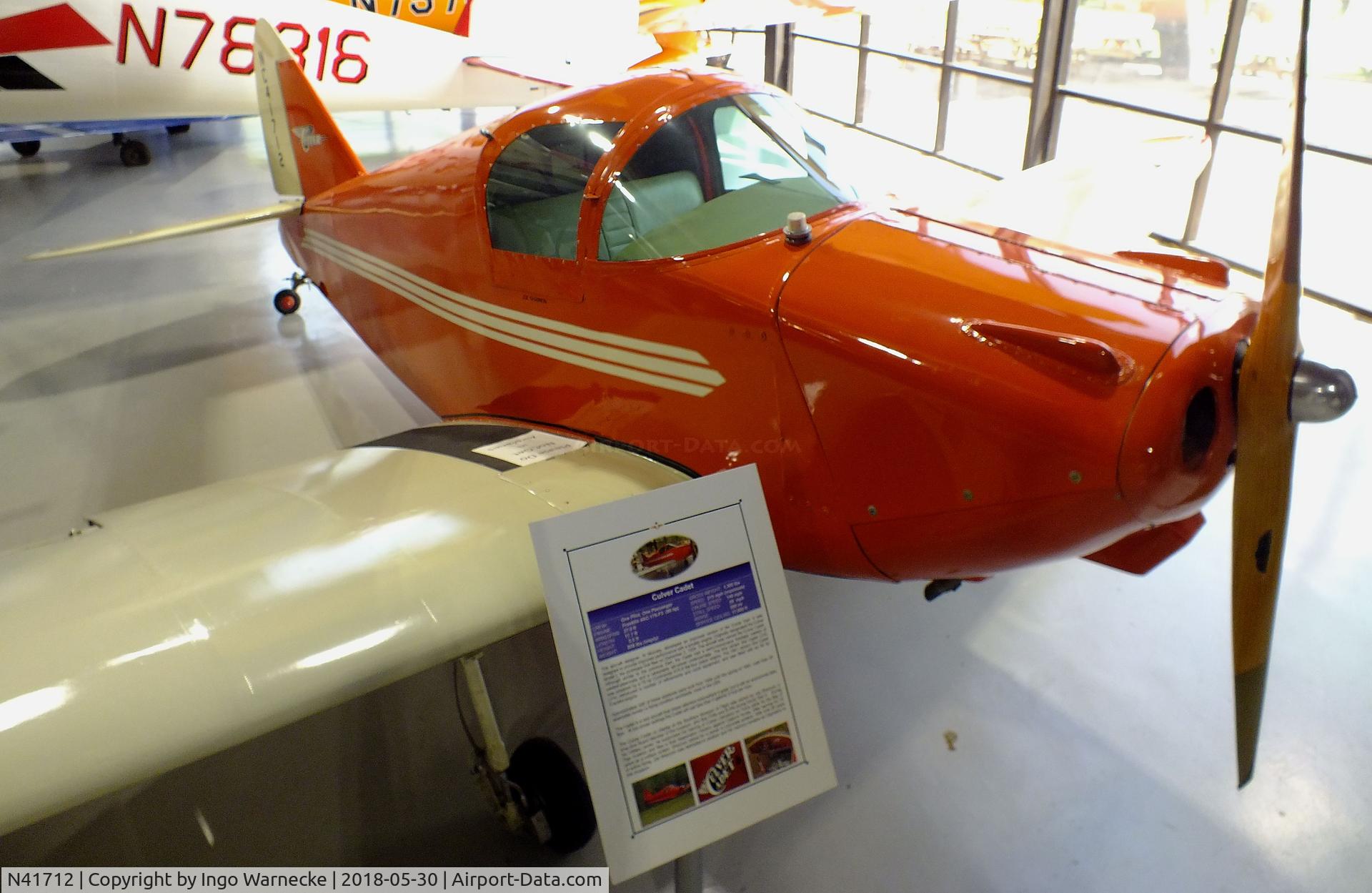 N41712, Culver LCA C/N 419, Culver Cadet LCA at the Southern Museum of Flight, Birmingham AL