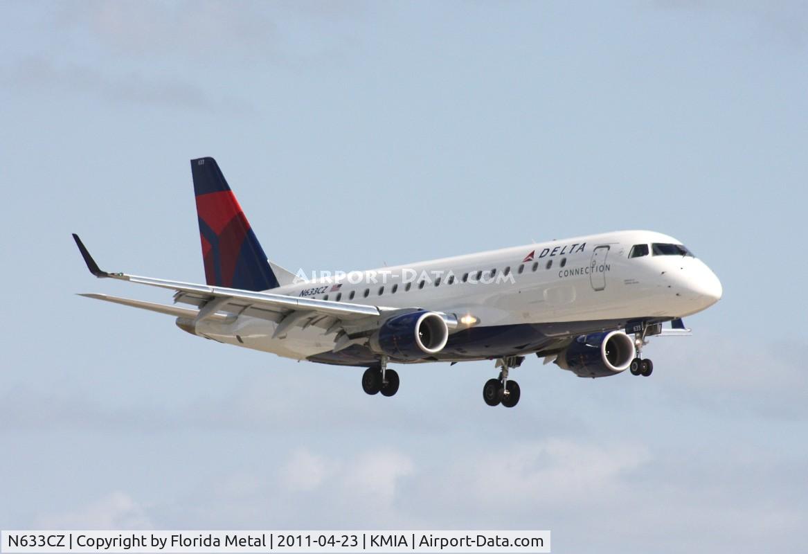 N633CZ, 2008 Embraer 175LR (ERJ-170-200LR) C/N 17000245, MIA 2011