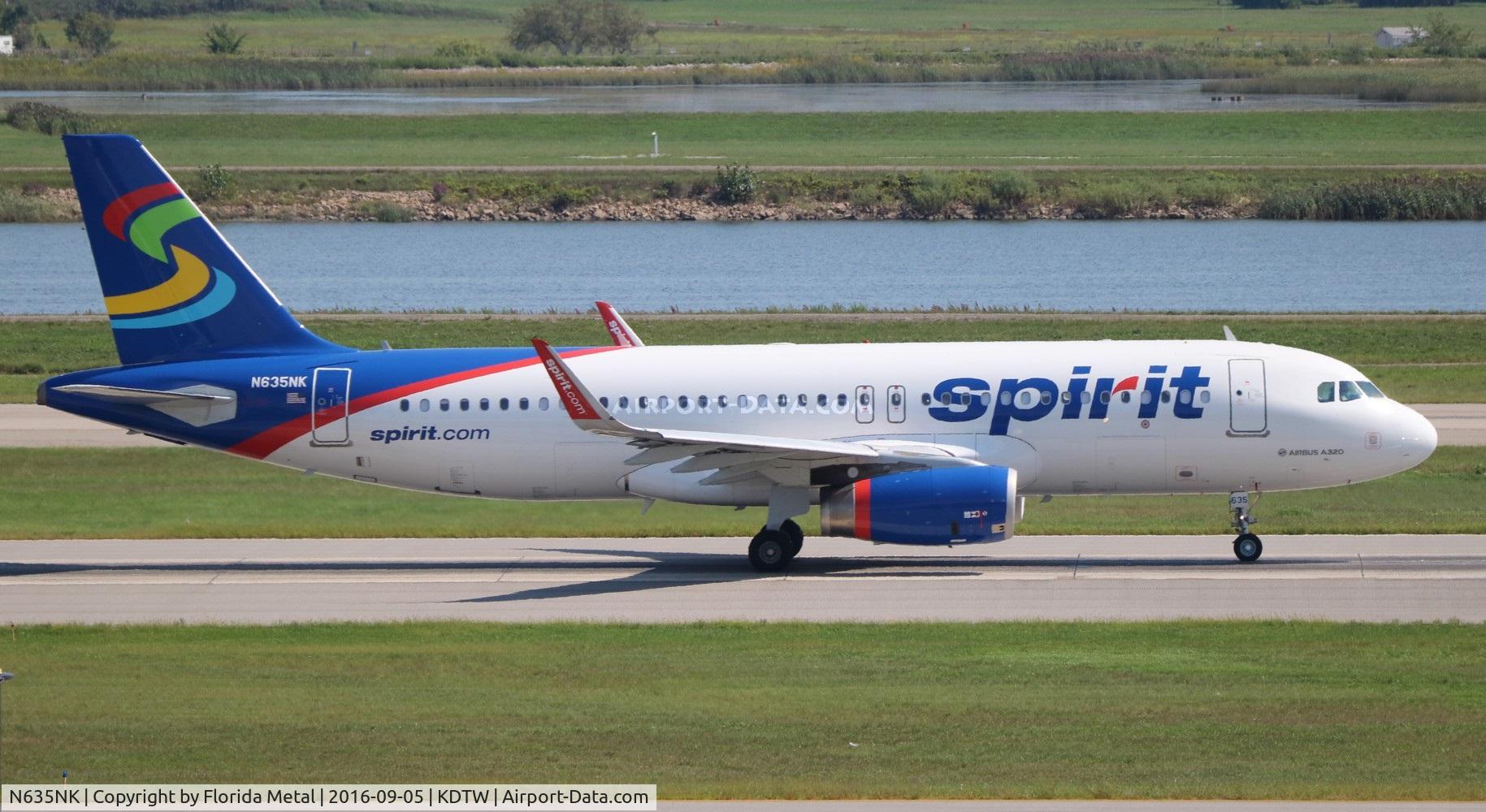 N635NK, 2014 Airbus A320-232 C/N 6383, DTW 2016