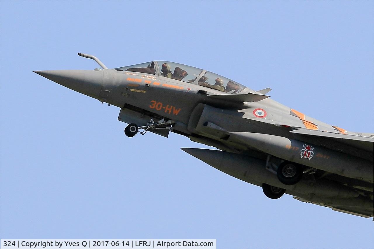324, Dassault Rafale B C/N 324a, Dassault Rafale B, Take off rwy 26, Landivisiau Naval Air Base (LFRJ) Tiger Meet 2017