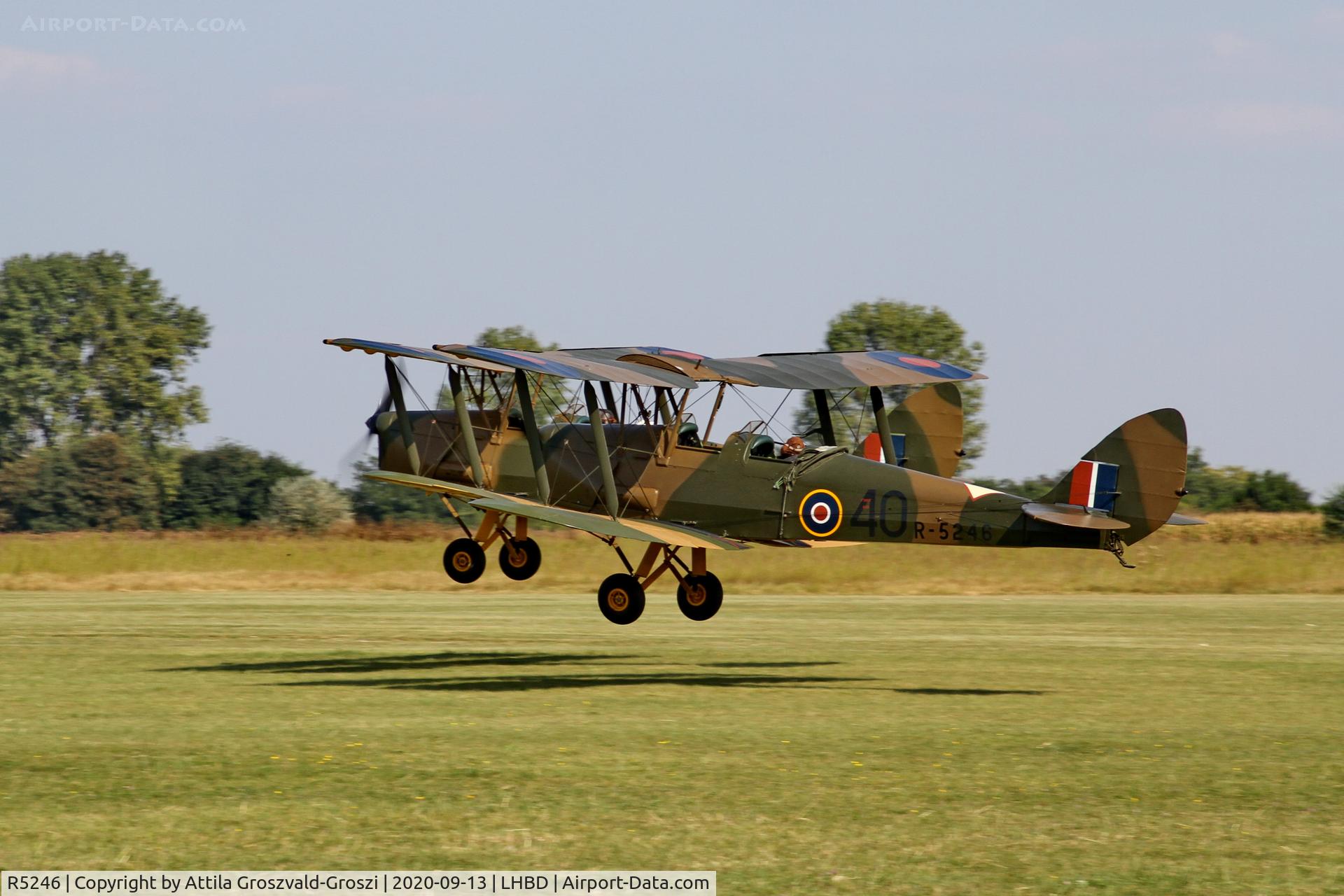 R5246, 1940 De Havilland DH-82A Tiger Moth II C/N 83105, LHBD - Börgönd Airport, Hungary. 2020 Airshow