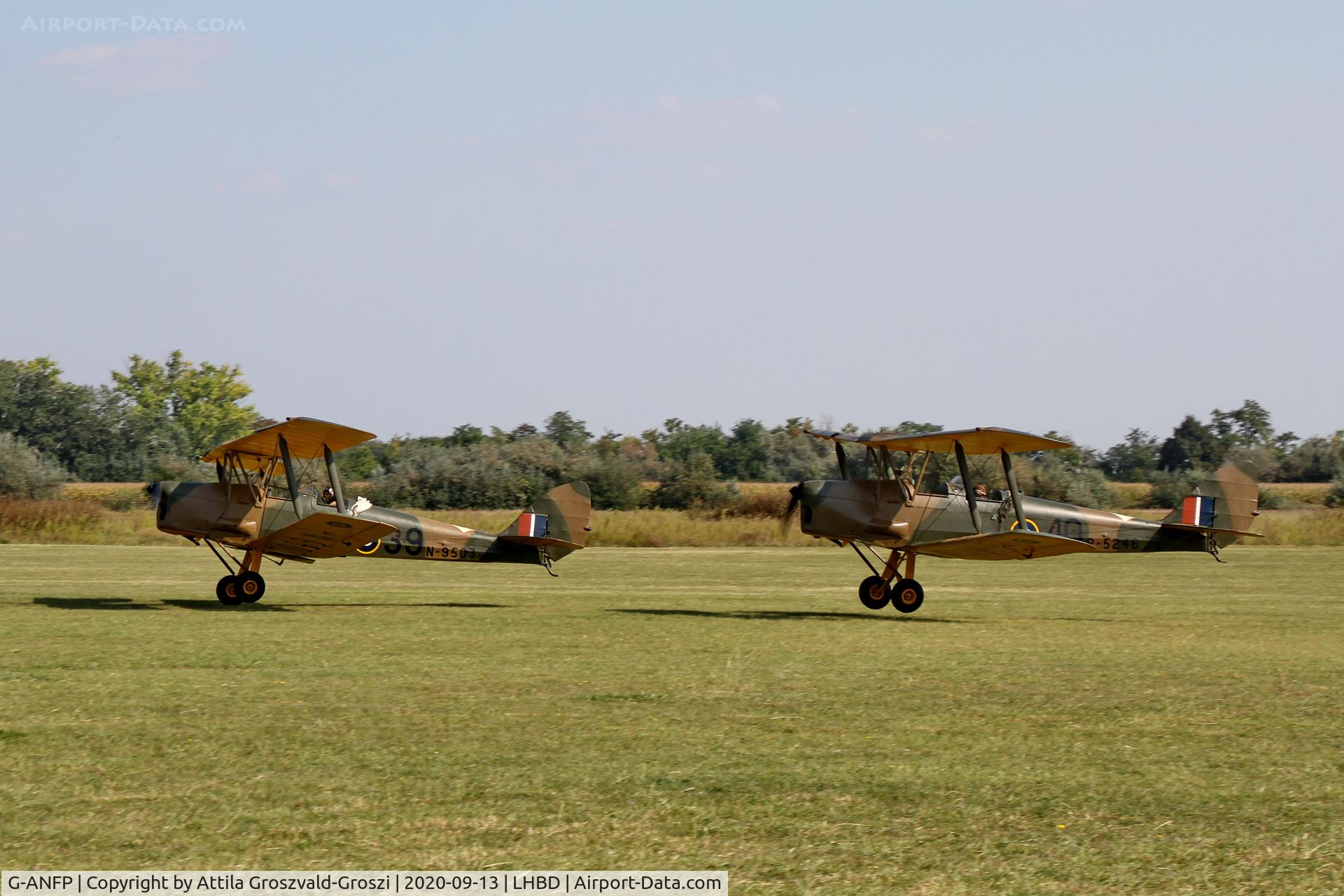 G-ANFP, 1939 De Havilland DH-82A Tiger Moth II C/N 82530, LHBD - Börgönd Airport, Hungary. 2020 Airshow