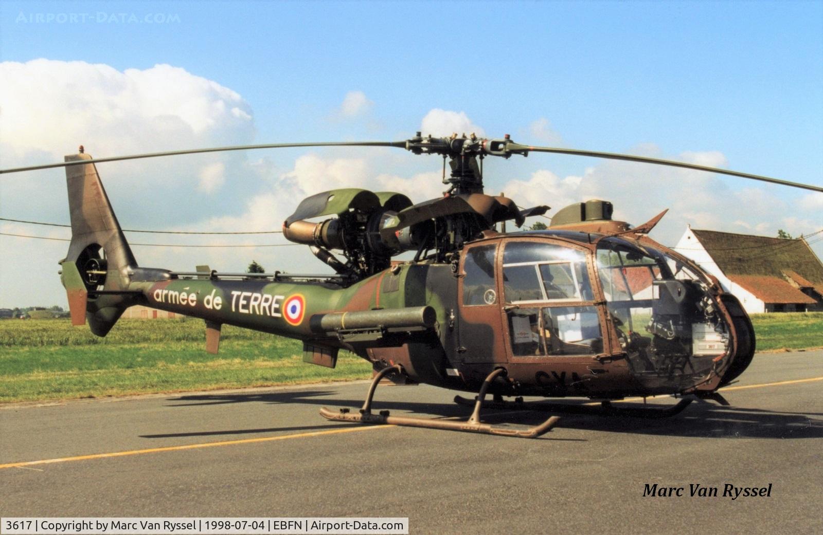 3617, Aérospatiale SA-342M Gazelle C/N 1617, 3617  CYA coded at Koksijde Airshow 1998.