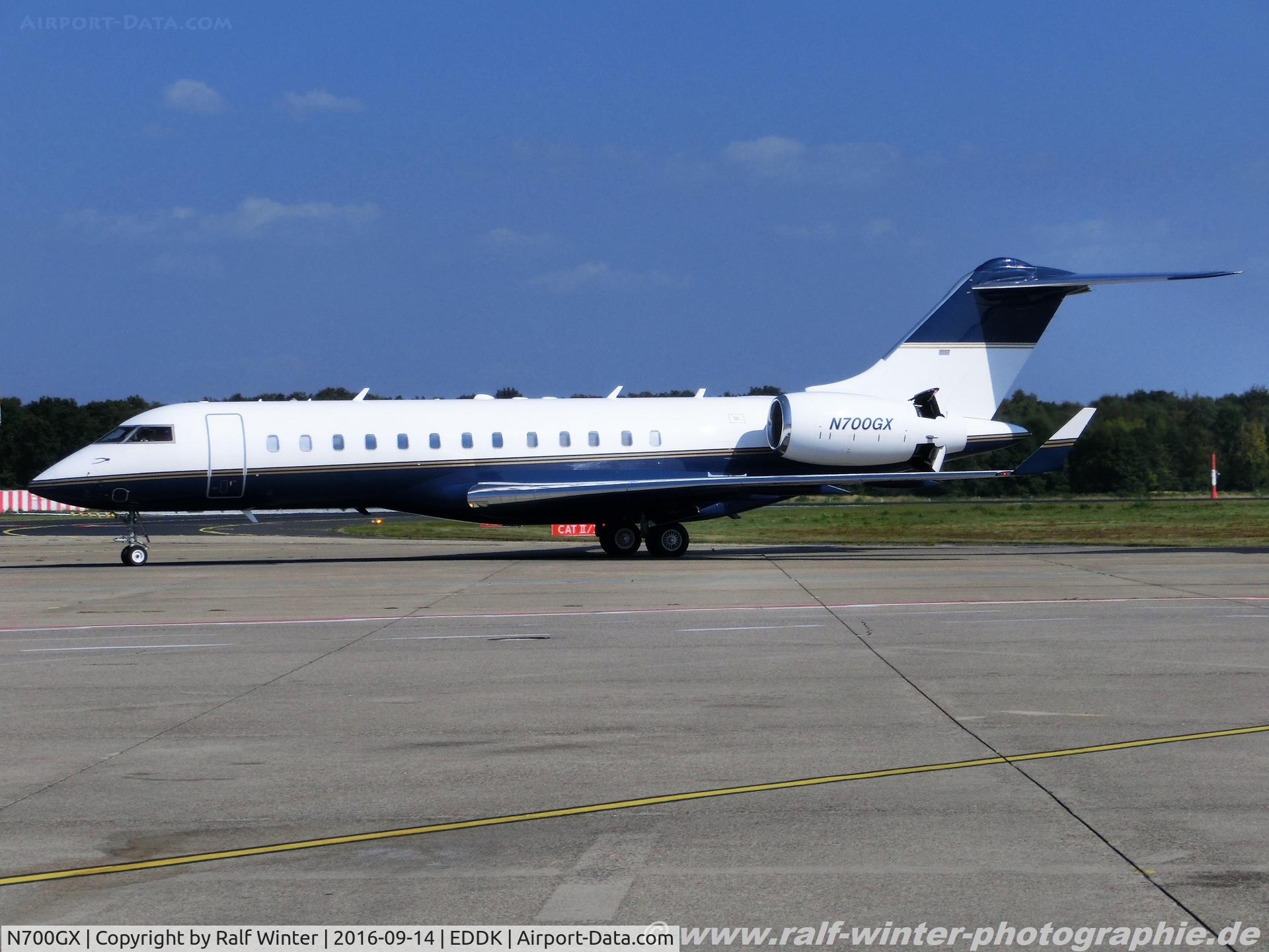 N700GX, 1998 Bombardier BD-700-1A10 Global Express C/N 9014, Bombardier BD-700-1A10 Global Express - Bank of Utah Trustee - 9014 - N700GX - 14.09.2016 - CGN