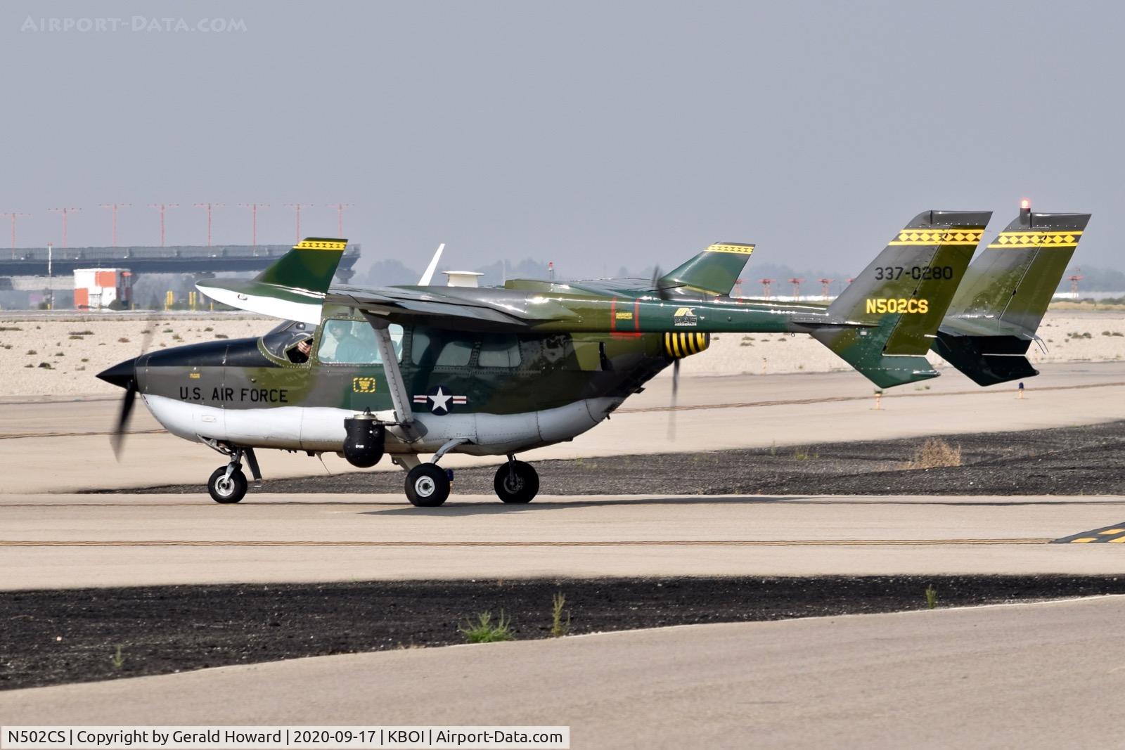 N502CS, 1966 Cessna 337A Super Skymaster C/N 337-0280, Taxiing to Alpha.  1966 Cessna 337A, c/n 337-0280