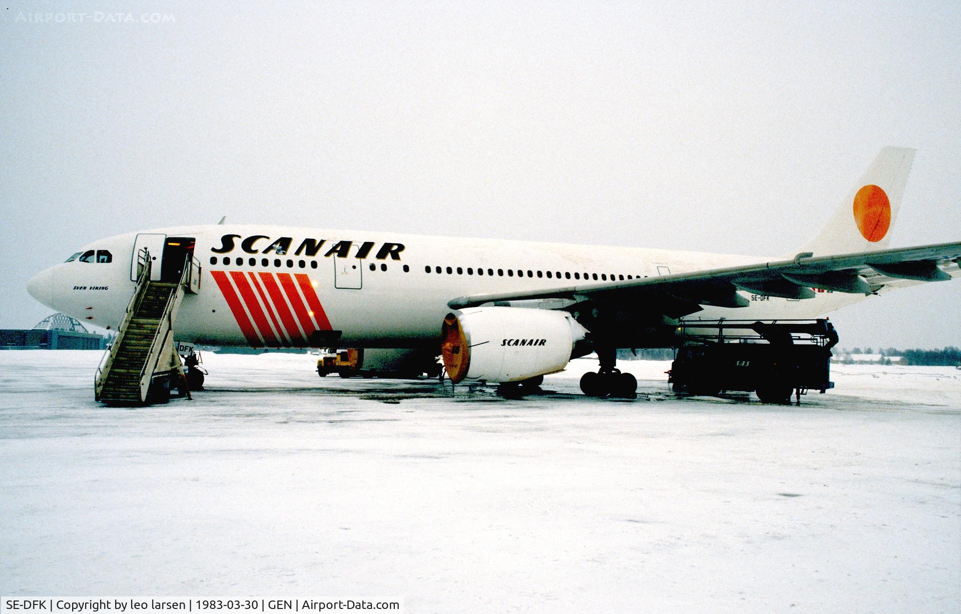 SE-DFK, 1979 Airbus A300B4-120 C/N 94, Gardermoen Oslo 30.3.1983