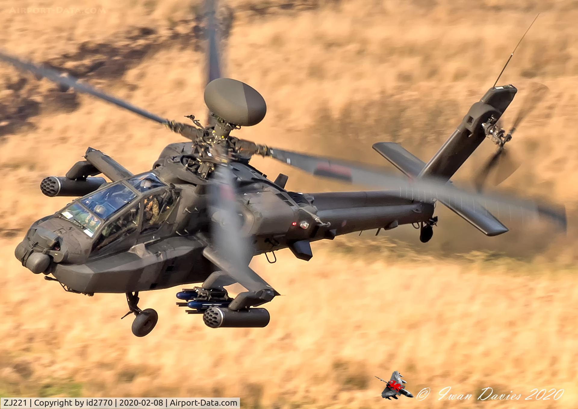 ZJ221, Westland Apache AH.1 C/N DU055/WAH055, Low Level Wales