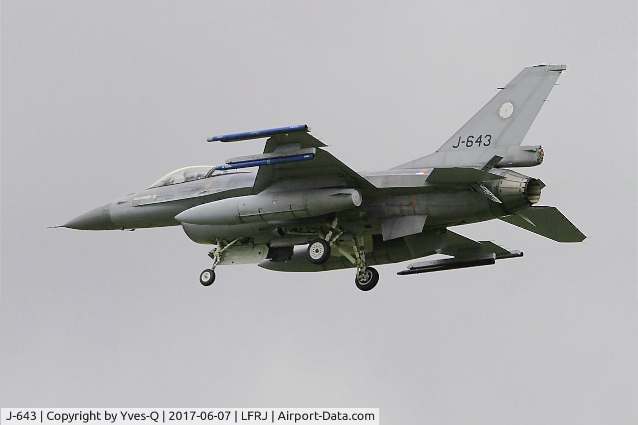 J-643, 1980 Fokker F-16AM Fighting Falcon C/N 6D-75, Fokker F-16AM Fighting Falcon, On final rwy 26, Landivisiau Naval Air Base (LFRJ) Tiger Meet 2017
