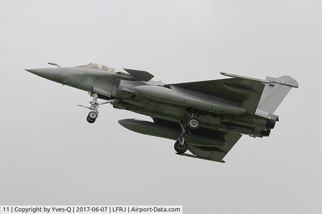 11, Dassault Rafale M C/N 11, Dassault Rafale M, Short approach rwy 26, Landivisiau Naval Air Base (LFRJ) Tiger Meet 2017
