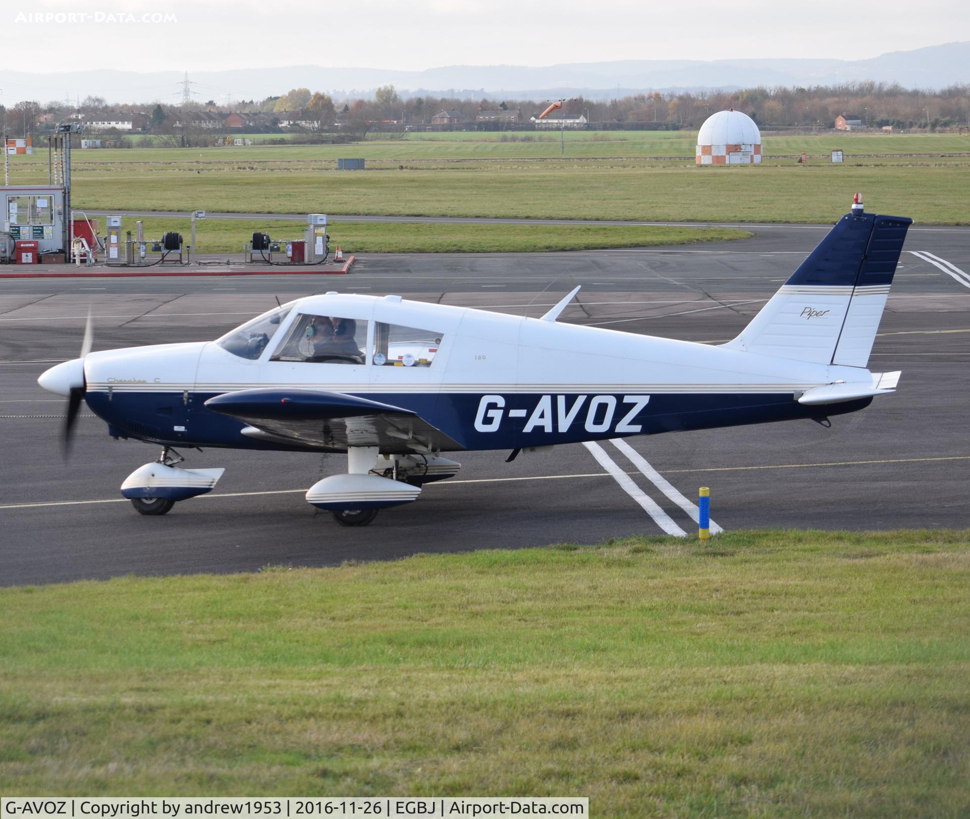 G-AVOZ, 1966 Piper PA-28-180 Cherokee C/N 28-3711, G-AVOZ at Gloucestershire Airport.