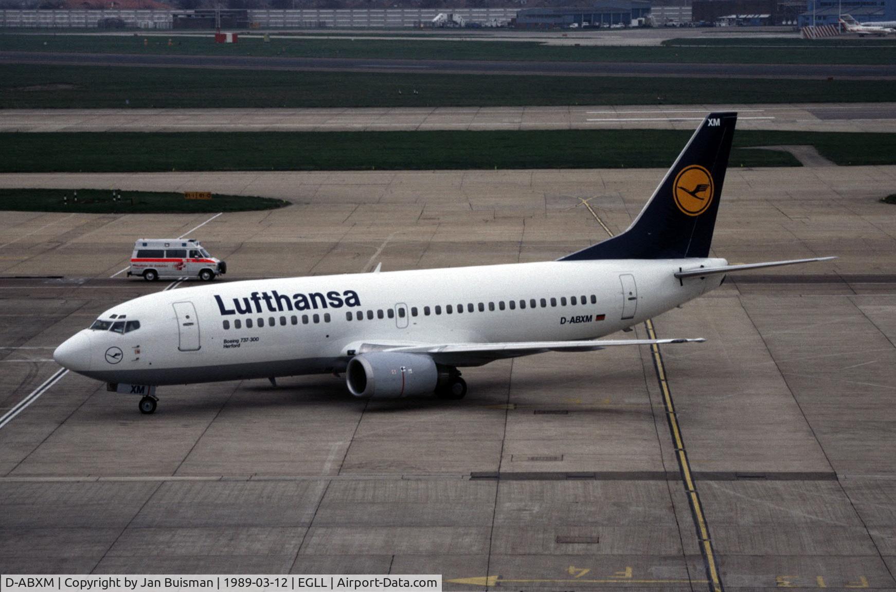D-ABXM, 1987 Boeing 737-330 C/N 23871, Lufthansa