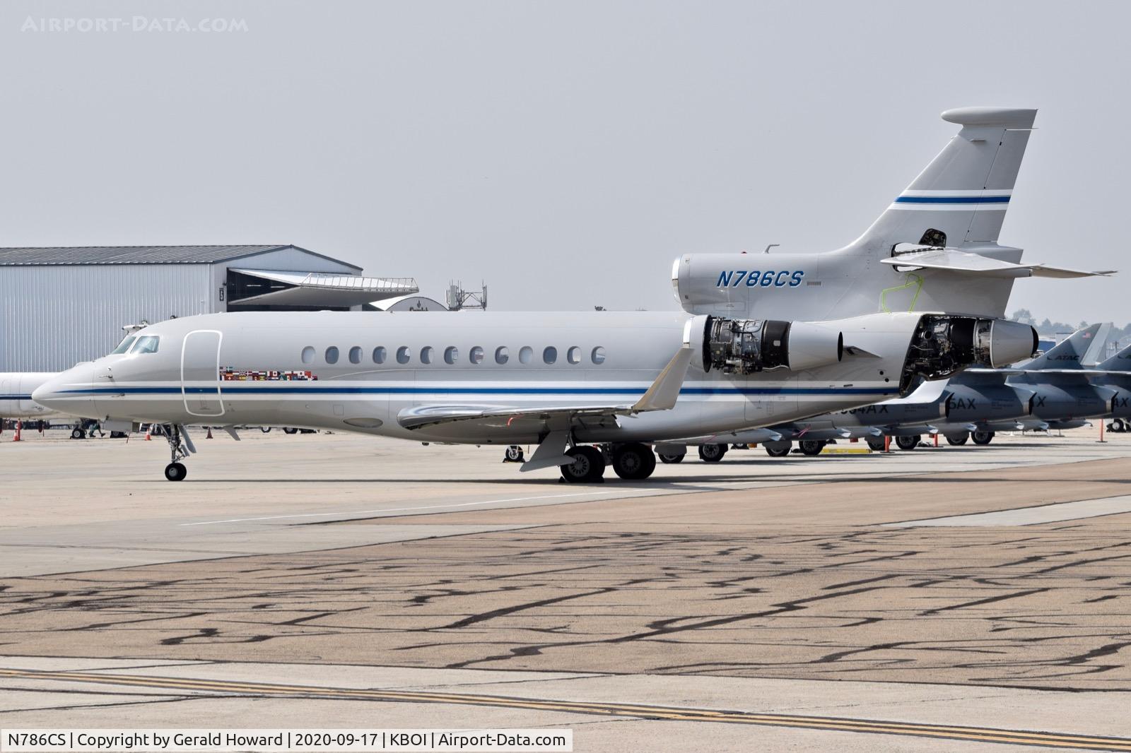 N786CS, 2008 Dassault Falcon 7X C/N 31, Parked on south GA ramp.