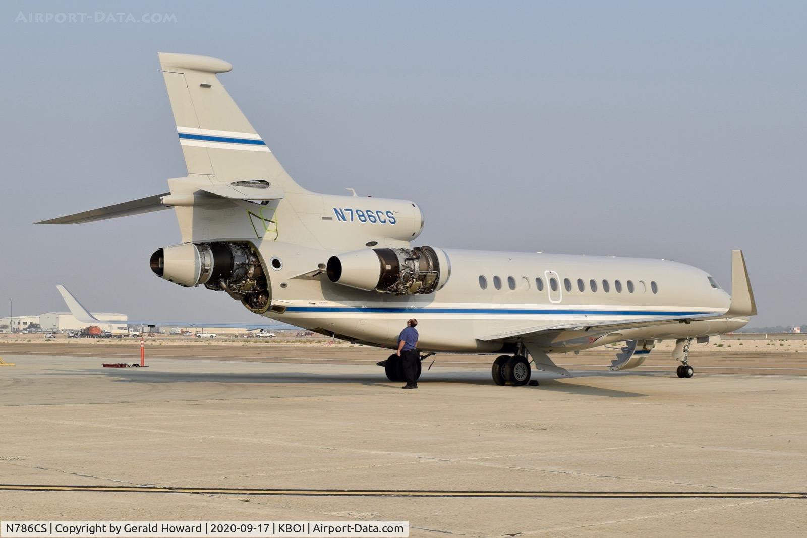 N786CS, 2008 Dassault Falcon 7X C/N 31, Parked on south GA ramp.