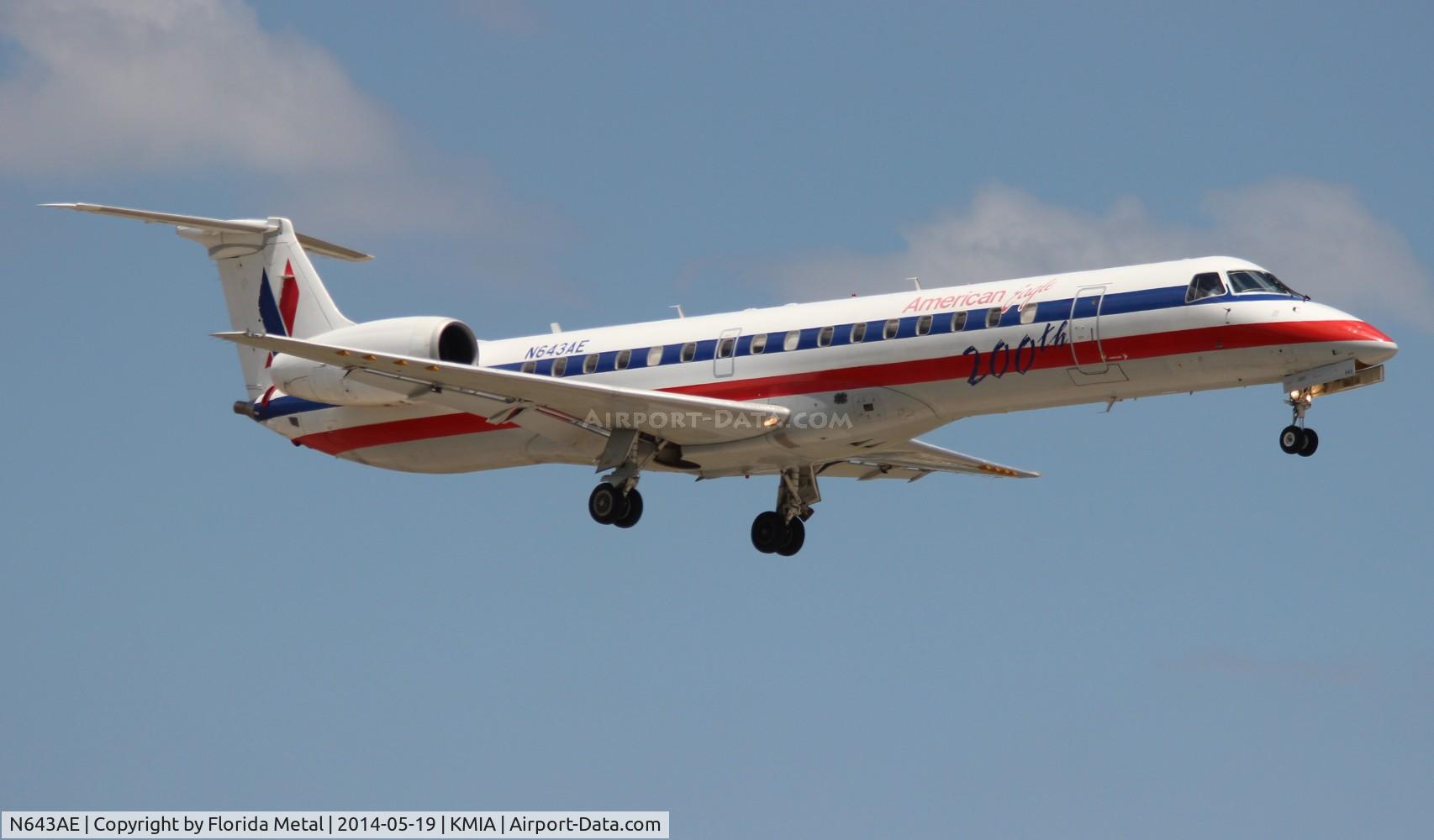 N643AE, 1999 Embraer ERJ-145LR (EMB-145LR) C/N 145200, MIA 2014