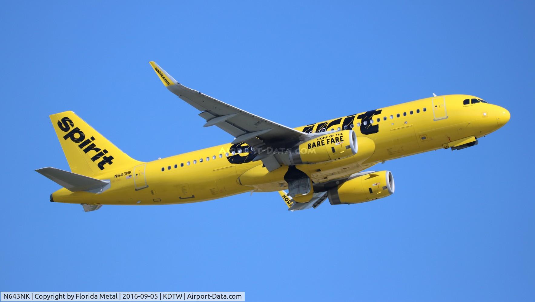 N643NK, 2015 Airbus A320-232 C/N 6616, DTW 2016