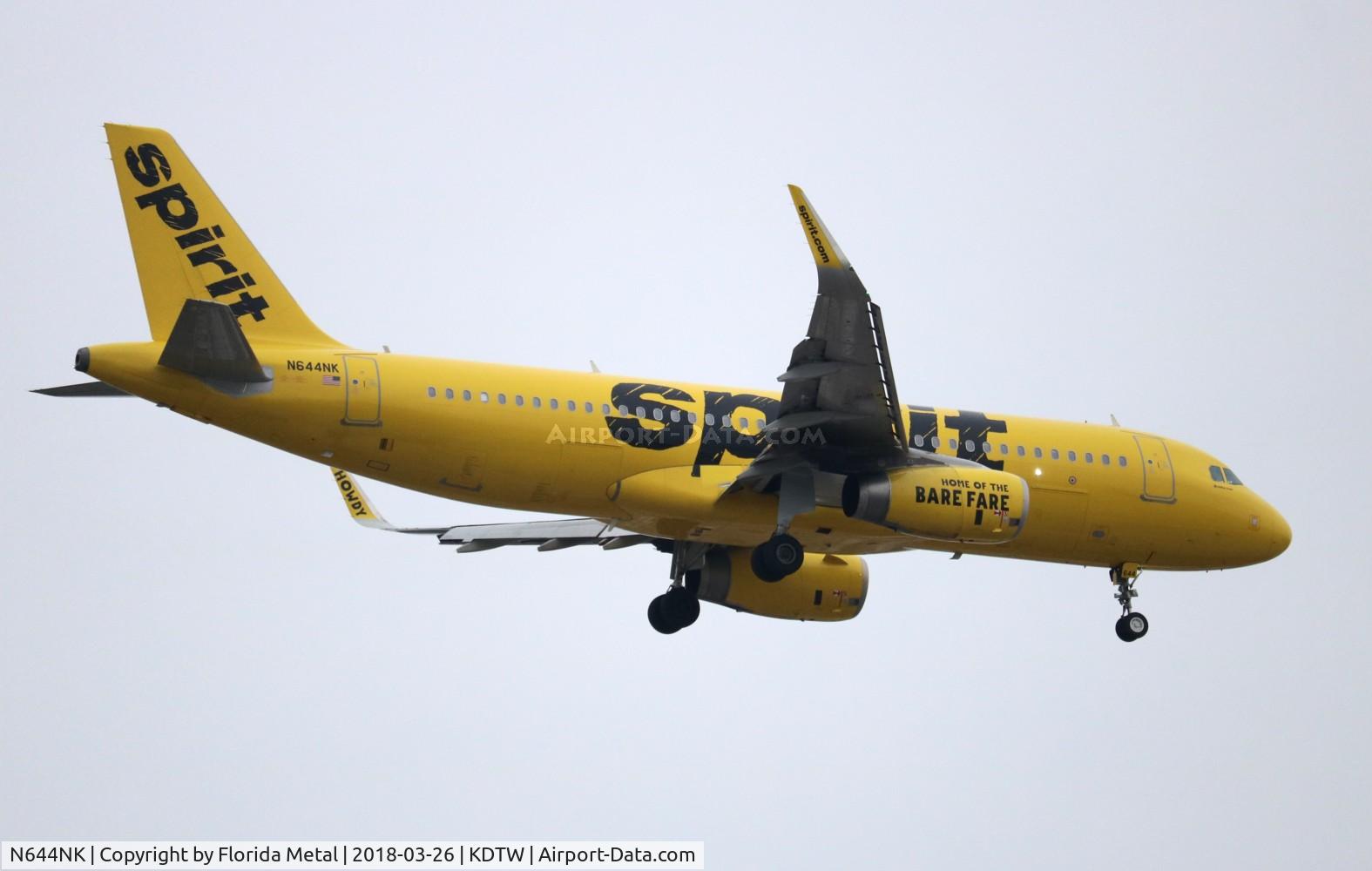 N644NK, 2016 Airbus A320-233 C/N 7156, DTW 2018