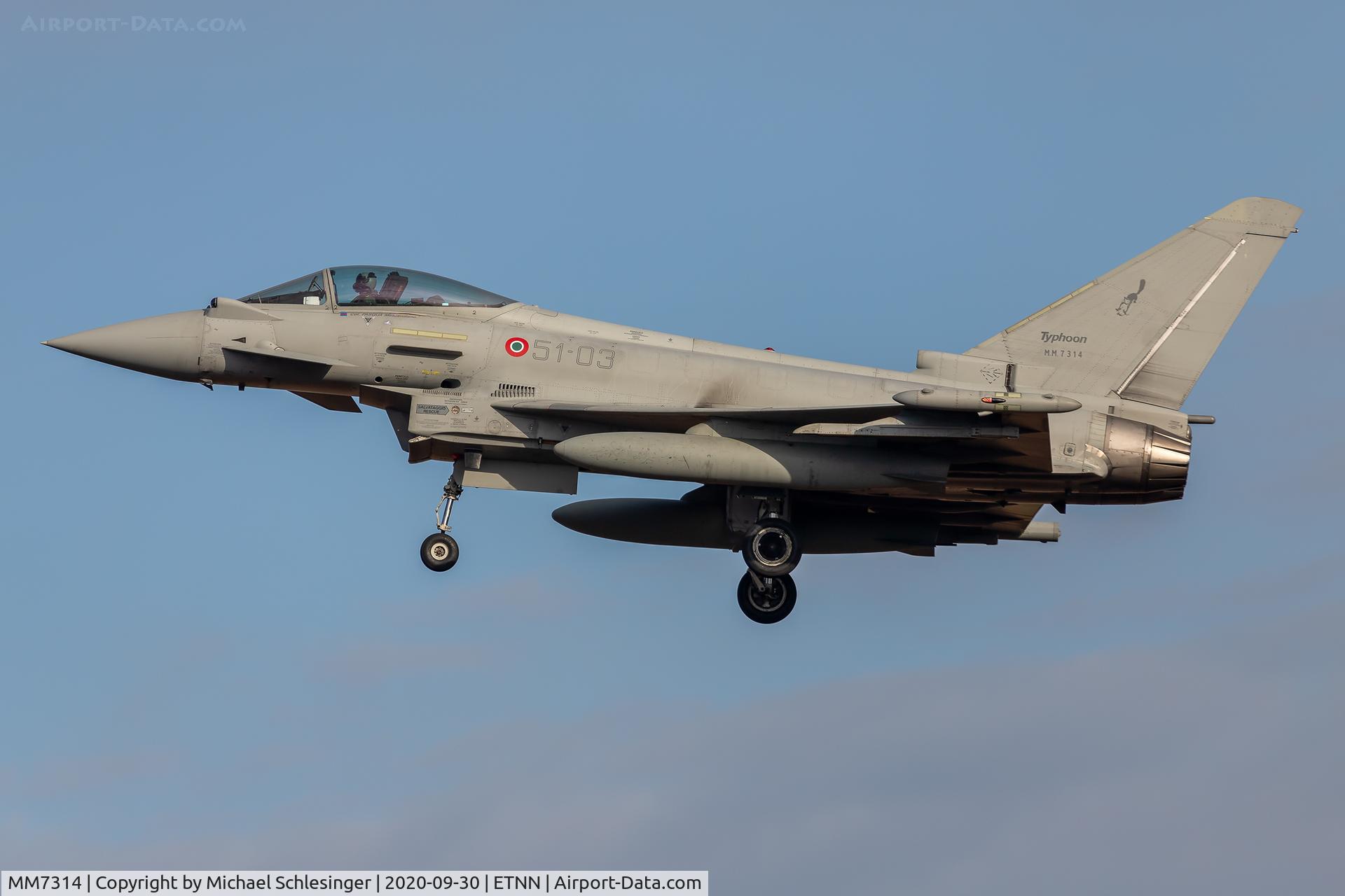 MM7314, Eurofighter EF-2000 Typhoon S C/N IS046, MM7314 - Eurofighter EF-2000 Typhoon - Aeronautica Militare (Italian Air Force) approaching RWY25 at ETNN/Nörvenich