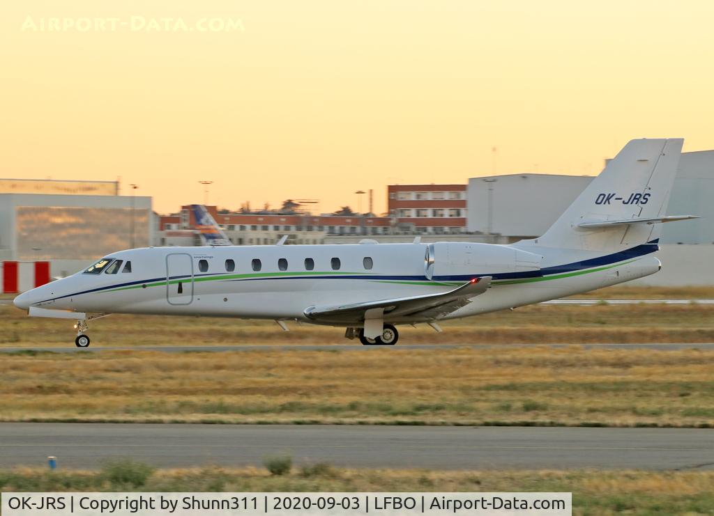 OK-JRS, 2018 Cessna 680 Citation Sovereign C/N 680-0586, Taxiing holding point rwy 32R for departure...