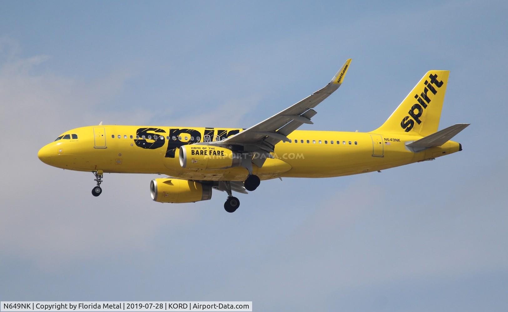 N649NK, 2017 Airbus A320-232 C/N 7679, ORD 2019