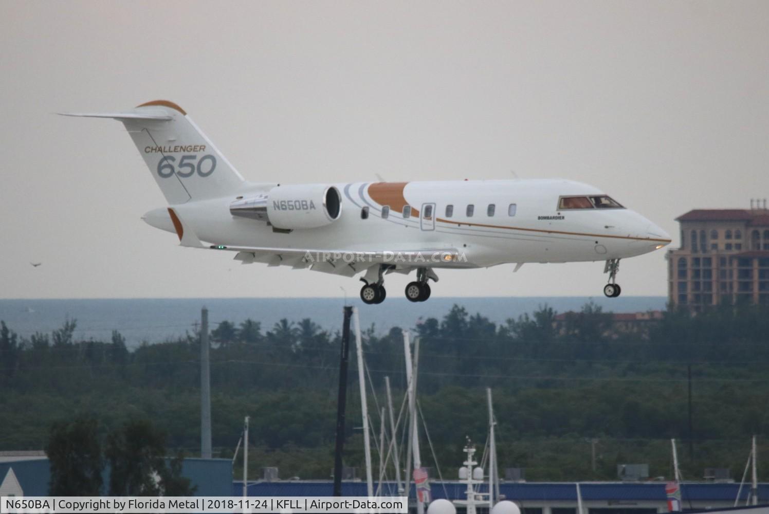 N650BA, 2018 Bombardier CL-600-2B16 Challenger 650 C/N 6113, FLL 2018