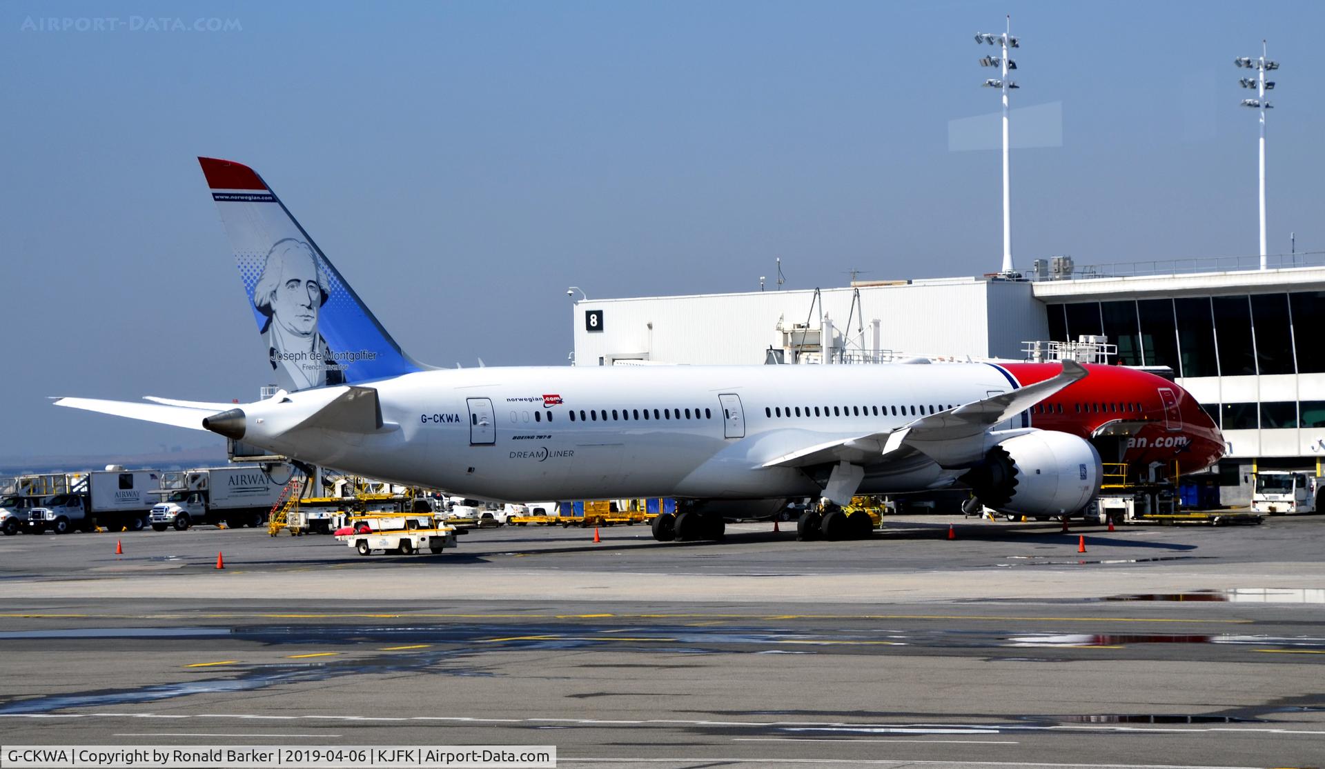 G-CKWA, 2018 Boeing 787-9 Dreamliner C/N 63315, At the gate JFK