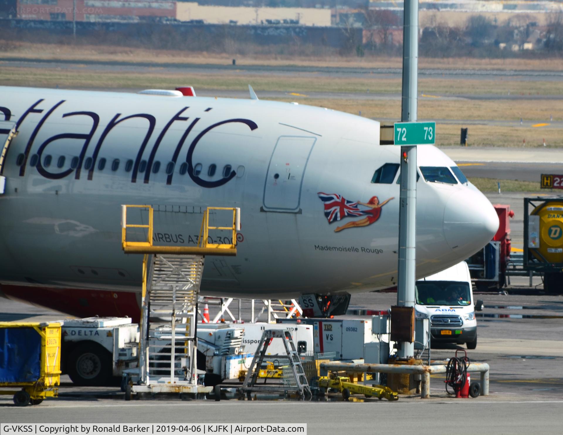 G-VKSS, 2010 Airbus A330-343X C/N 1201, Nose of Mademoiselle Rouge  JFK