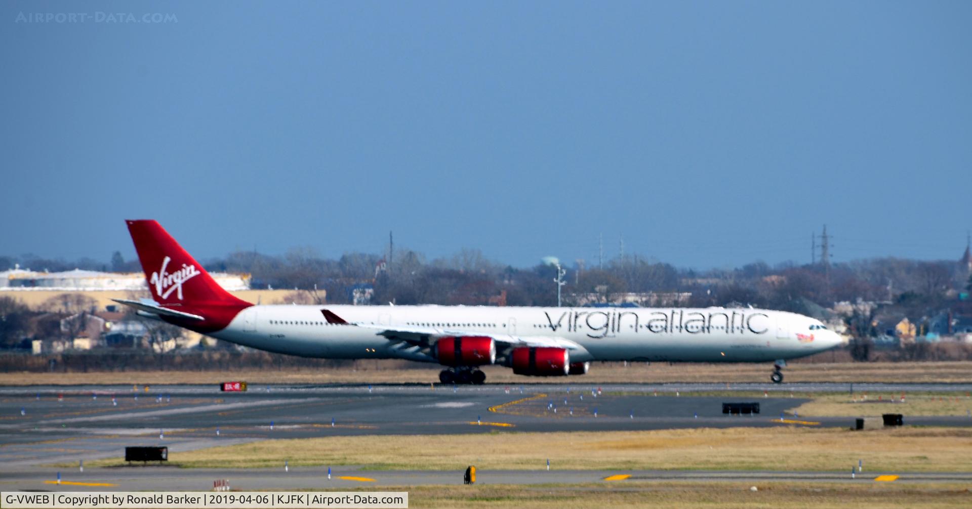 G-VWEB, 2006 Airbus A340-642 C/N 787, Landing JFK  Surfer Girl