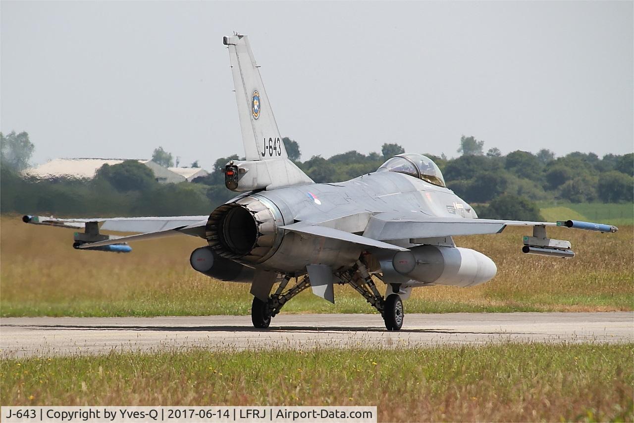 J-643, 1980 Fokker F-16AM Fighting Falcon C/N 6D-75, Fokker F-16AM Fighting Falcon, Taxiing to flight line, Landivisiau Naval Air Base (LFRJ) Tiger Meet 2017
