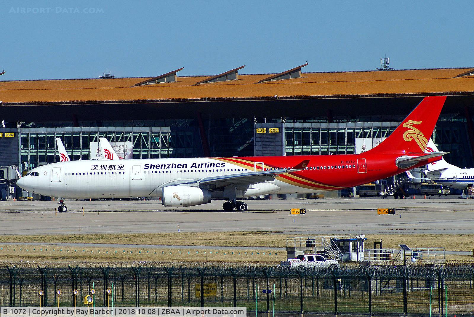 B-1072, 2018 Airbus A330-343 C/N 1867, B-1072   Airbus A330-343 [1867] (Shenzhen Airlines) Beijing Capital Int'l~B 08/10/2018
