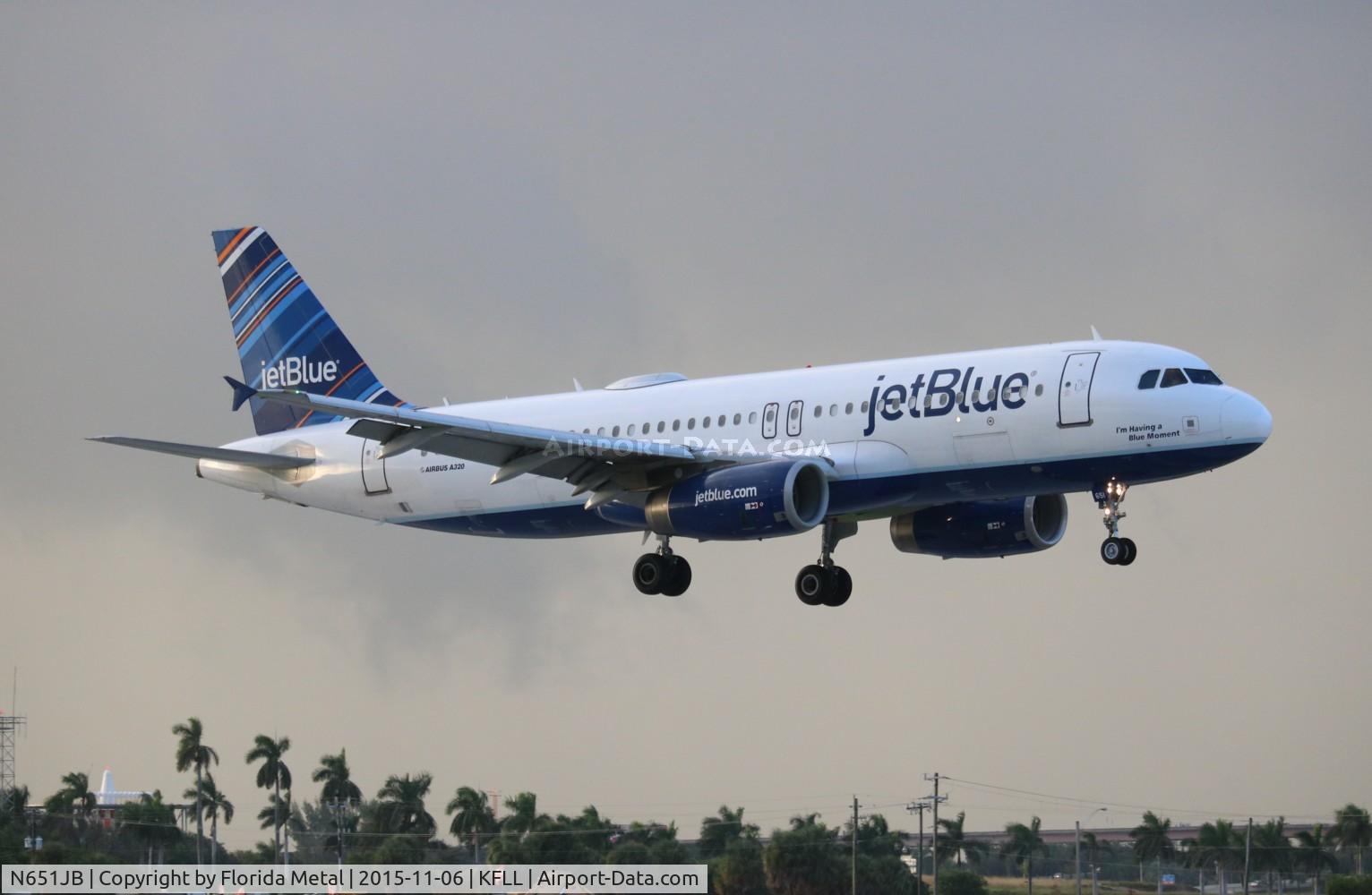 N651JB, 2007 Airbus A320-232 C/N 2992, FLL 2015