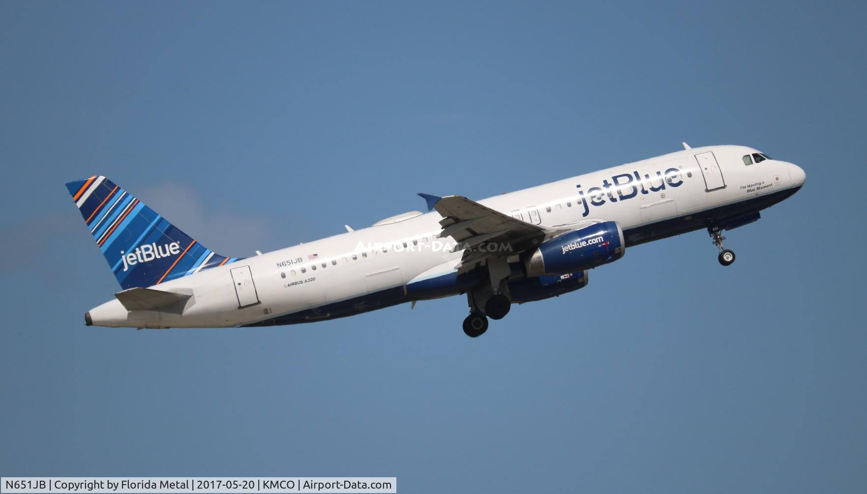 N651JB, 2007 Airbus A320-232 C/N 2992, MCO 2017