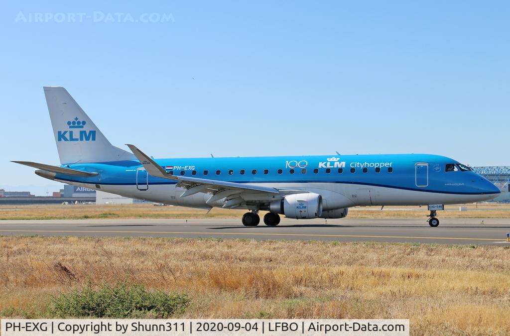 PH-EXG, 2016 Embraer 175STD (ERJ-170-200) C/N 17000546, Taxiing holding point rwy 14L for departure... additional '100' titles