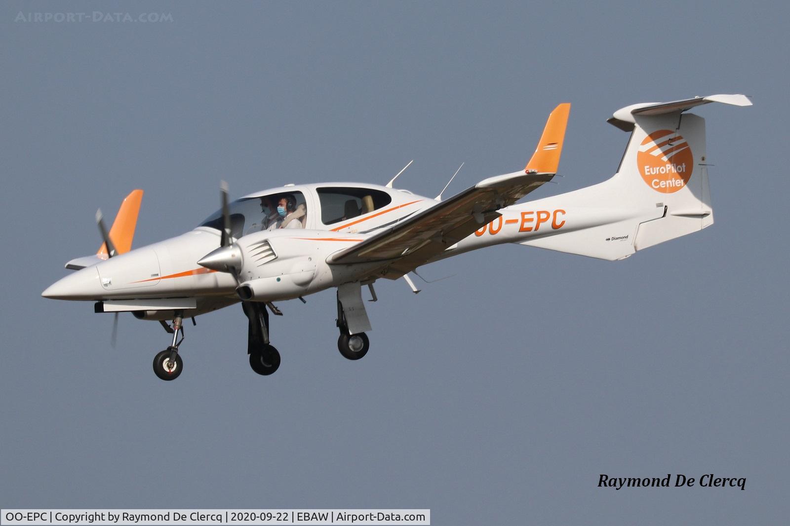OO-EPC, 2006 Diamond DA-42 Twin Star C/N 42.158, Landing at Antwerp Airport.