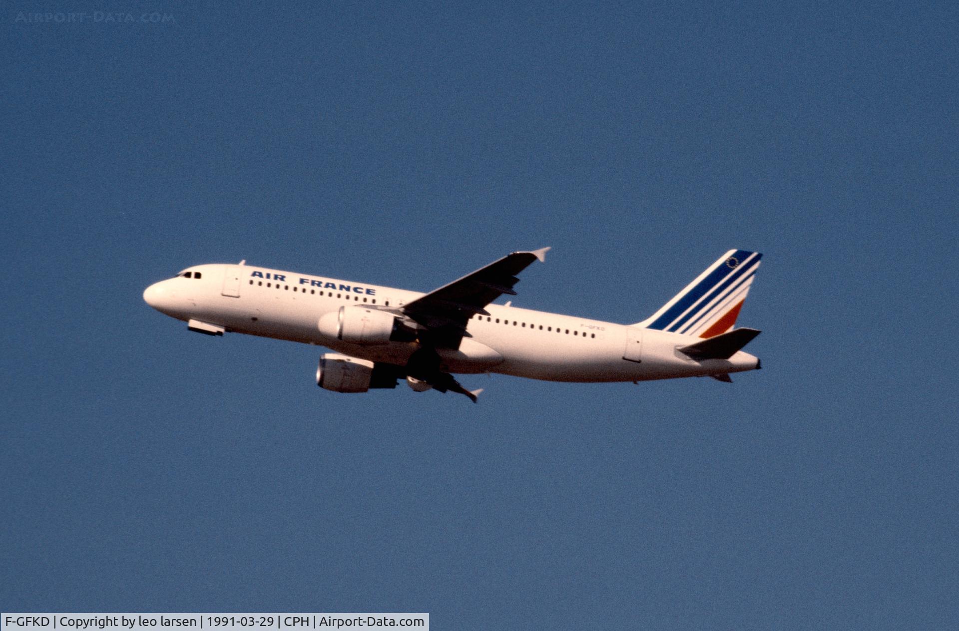 F-GFKD, 1988 Airbus A320-111 C/N 014, Copenhagen 29.3.1991