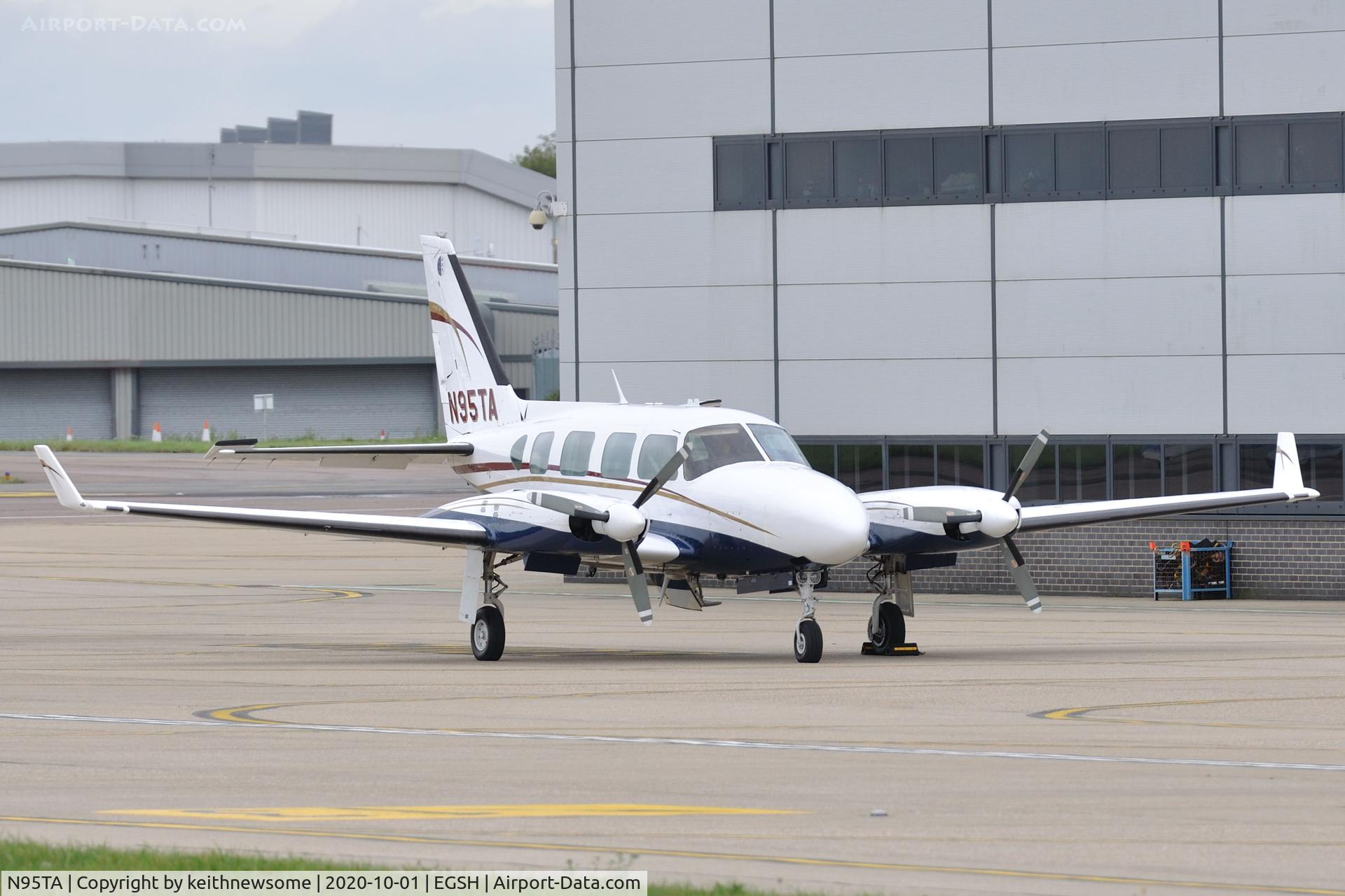 N95TA, 1973 Piper PA-31-310 Navajo C/N 31-7300971, Parked at Norwich.