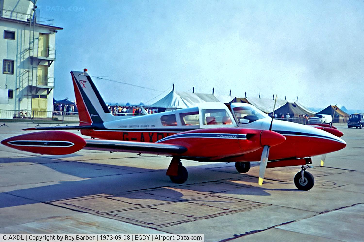 G-AXDL, 1969 Piper PA-30-160 C Twin Comanche C/N 30-1856, G-AXDL   Piper PA-30 Twin Comanche B [30-1856] (Northern Executive Aviation) RNAS Yeovilton~G 08/09/1973