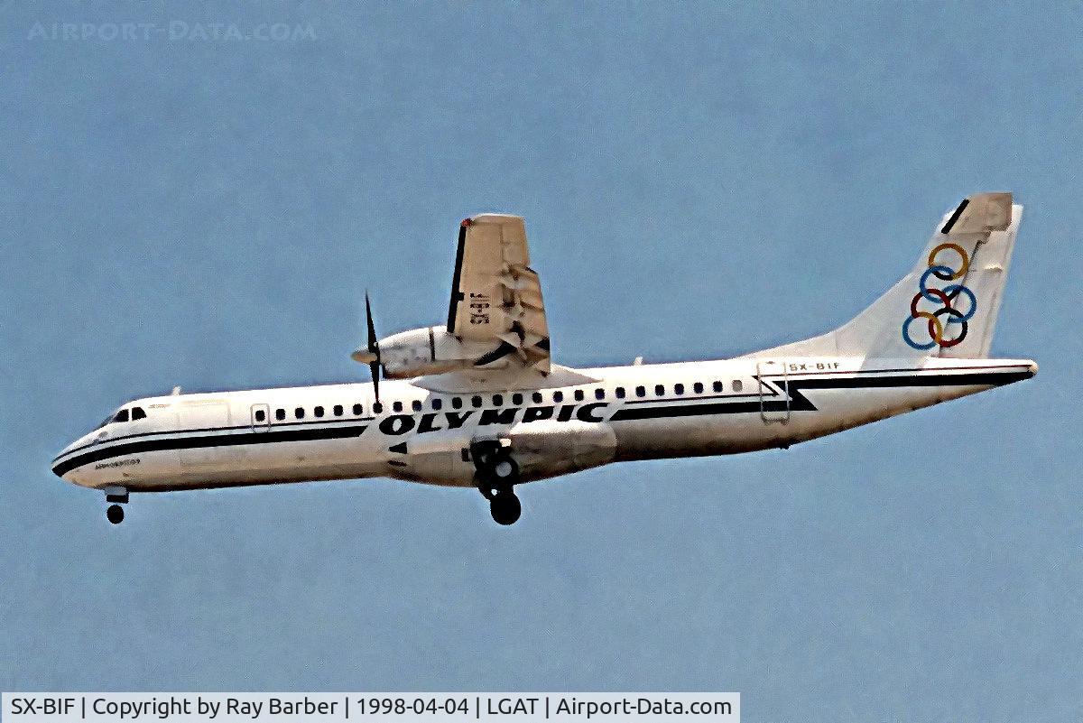 SX-BIF, 1991 ATR 72-202 C/N 241, SX-BIF   Aerospatiale ATR-72-202 [241] (Olympic Airways) Athens-Hellinikon~SX 04/04/1998