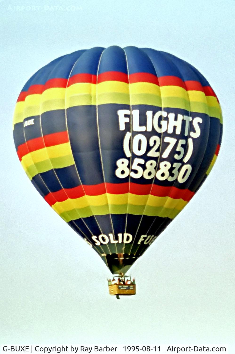 G-BUXE, 1993 Cameron Balloons A-250 C/N 3071, G-BUXE   Cameron A-250 HAFB [3071] Ashton Court Bristol~G 11/08/1995