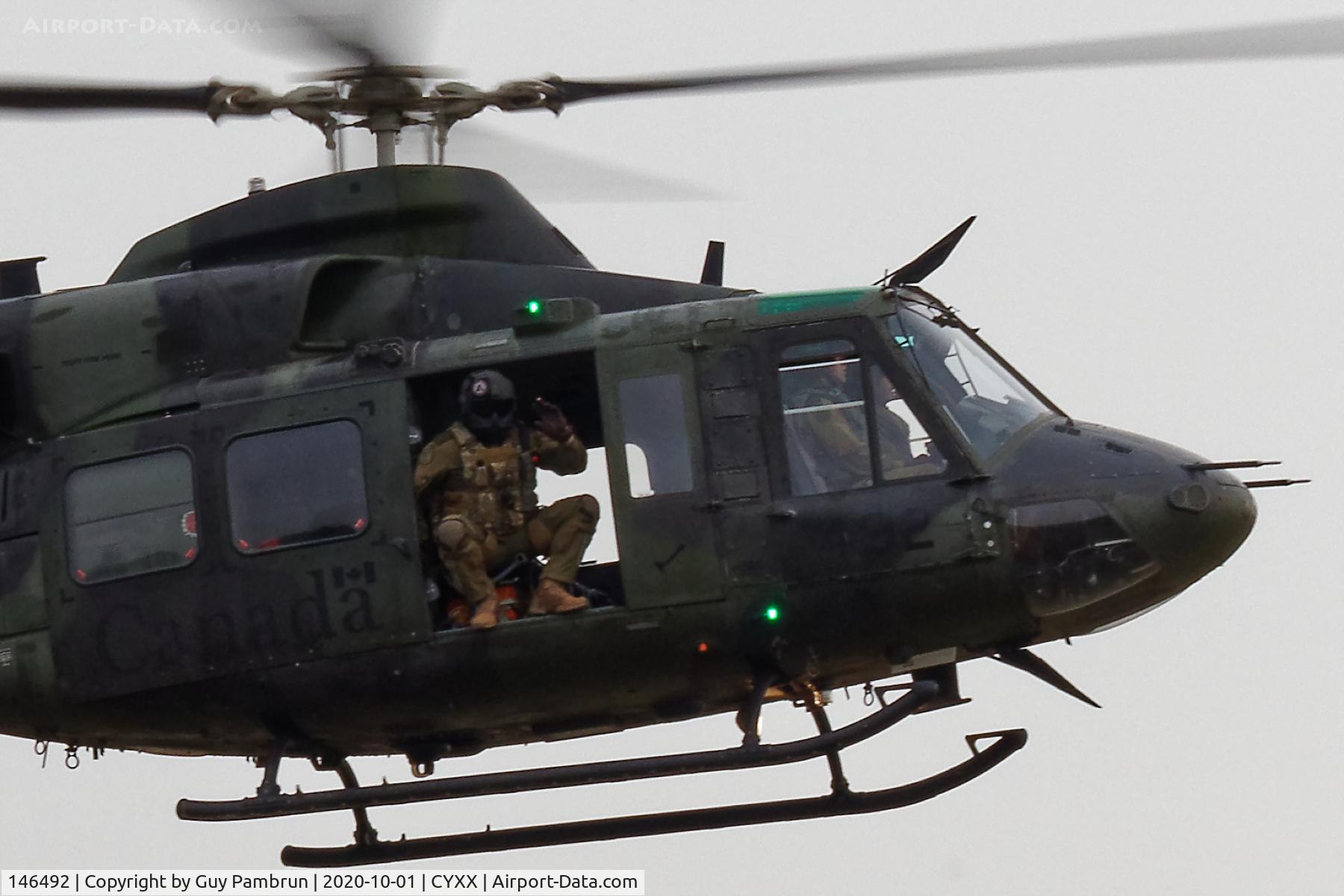 146492, Bell CH-146 Griffon C/N 46492, I managed a wave from a very intimidating member of our military.