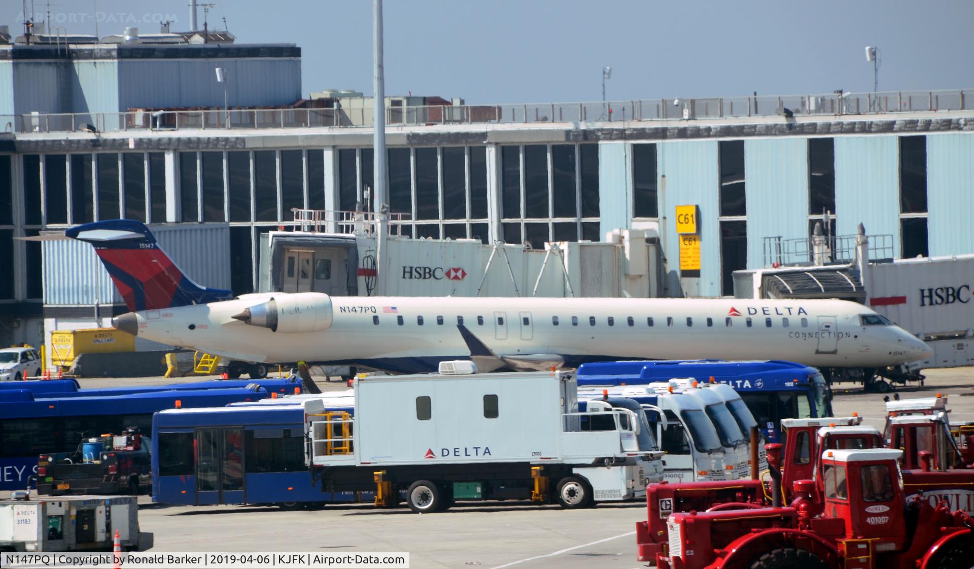 N147PQ, 2007 Bombardier CRJ-900ER (CL-600-2D24) C/N 15147, At the gate JFK