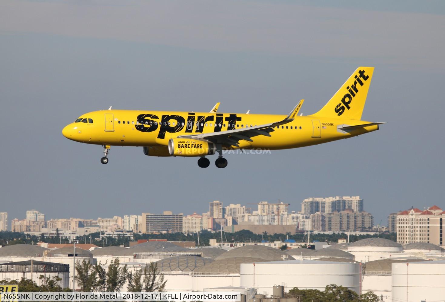 N655NK, 2018 Airbus A320-232 C/N 8376, FLL 2018