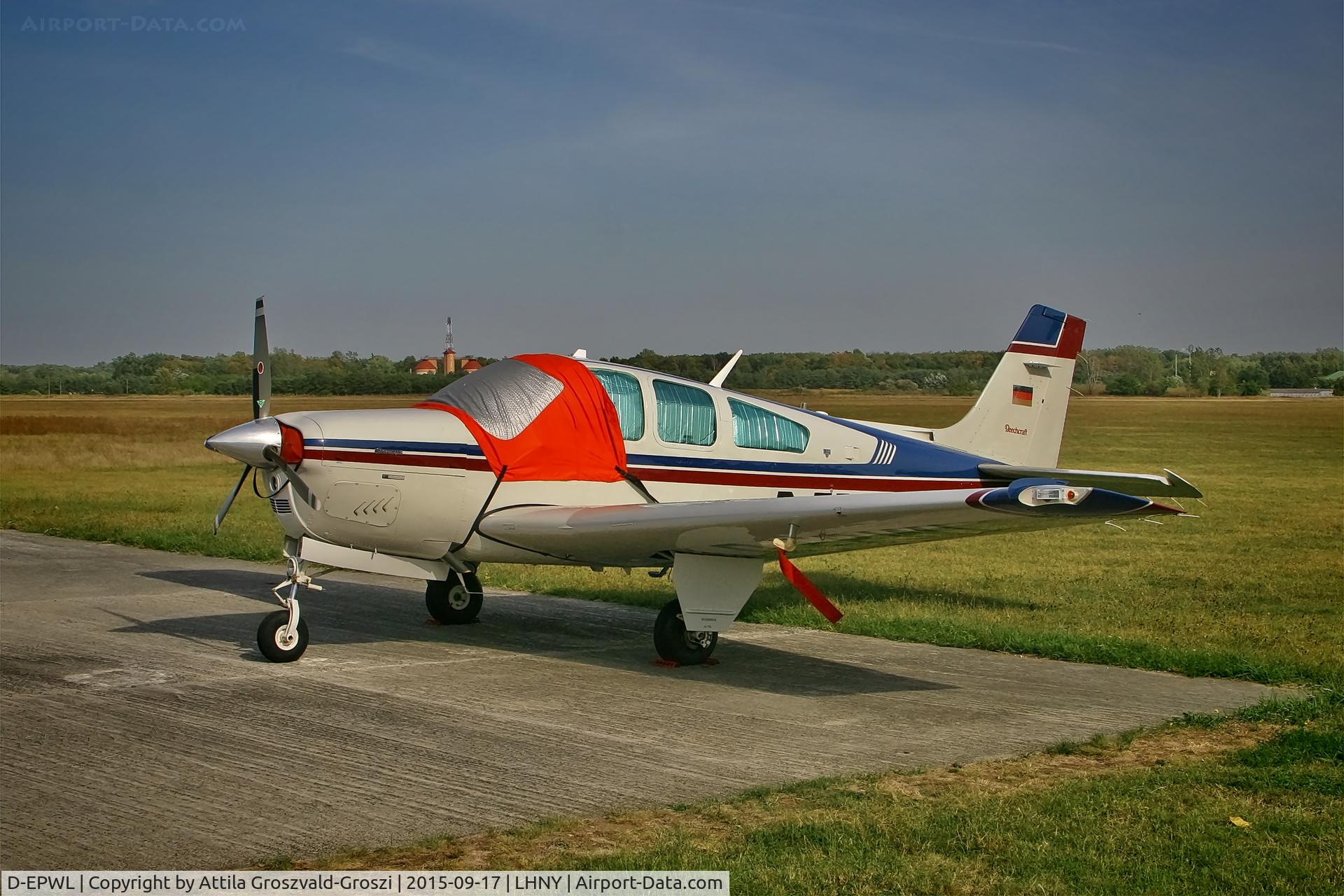 D-EPWL, Beech F33A Bonanza C/N CE1587, LHNY - Nyíregyháza Airport, Hungary